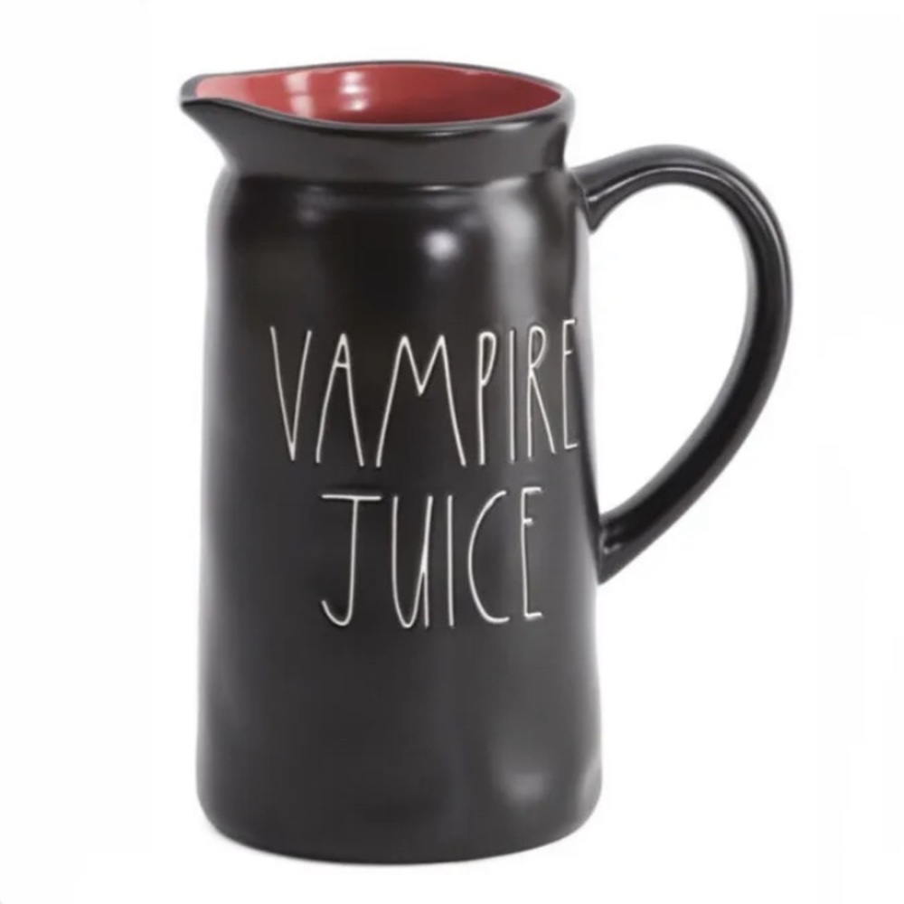 Rae Dunn Artisan Collection By Magenta Vampire Juice Halloween Black Pitcher